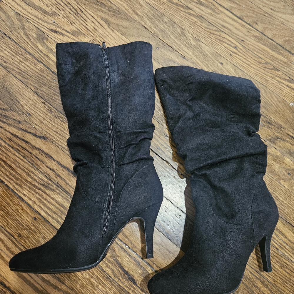 Classified Black Heeled Boots for Women